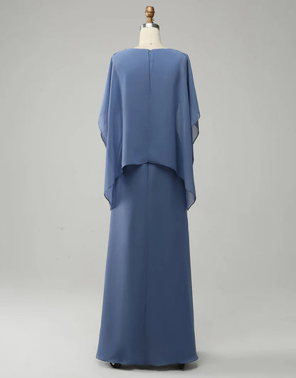 Sparkly Beaded Batwing Sleeves Mother of the Bride Dress