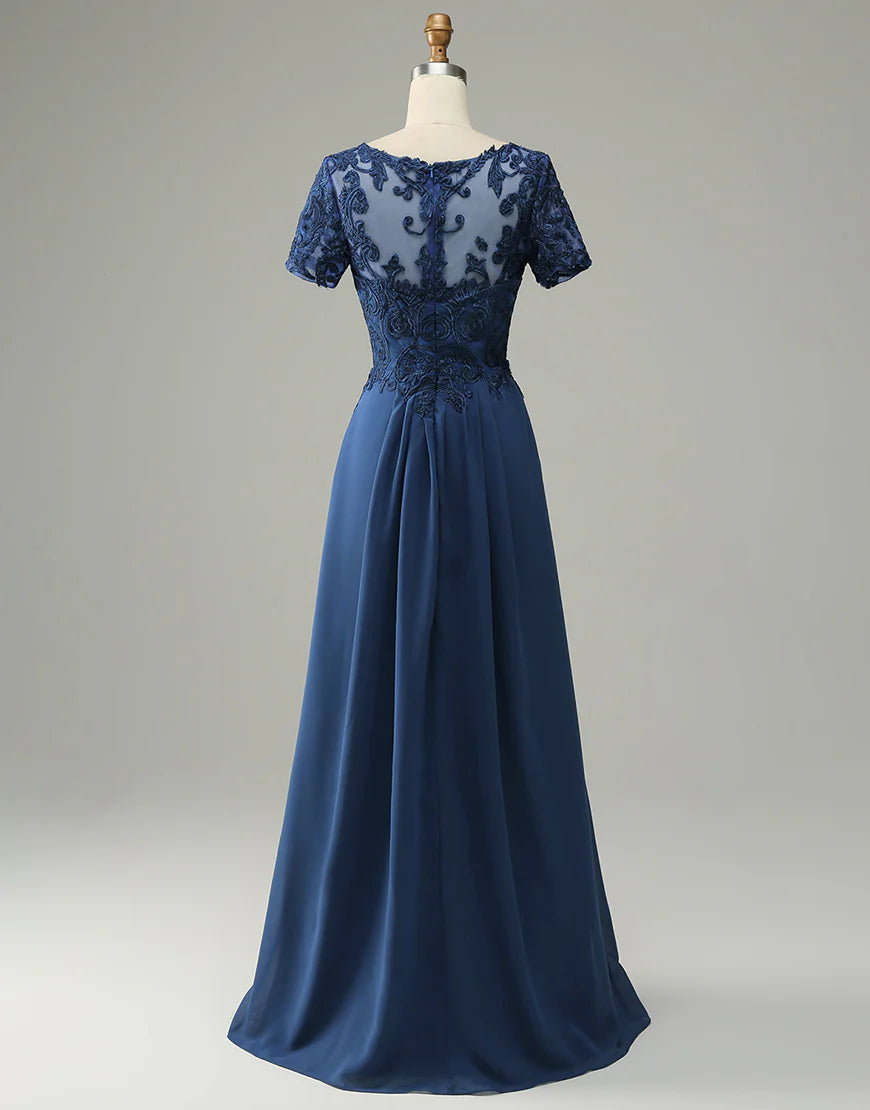 A Line Mother of Bride Dress with Appliques