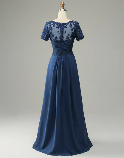 A Line Mother of Bride Dress with Appliques