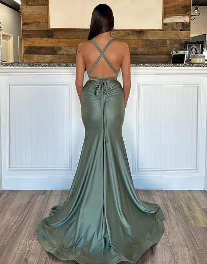 Mermaid Backless Long Prom Dress