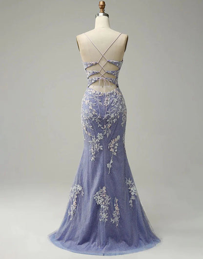 Mermaid Lace Long Prom Dress with Slit