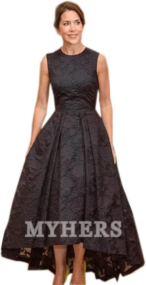 My Hers High Quality Mother of Bride Groom Dresses Elegant Lace High Low Evening Occasion Dresses A Line Sleeveless Jewel Neck Party Gowns Wedding Guests Dresses