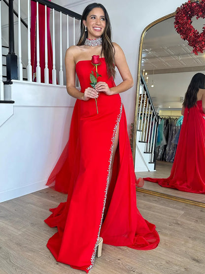Strapless Mermaid Long Prom Dress