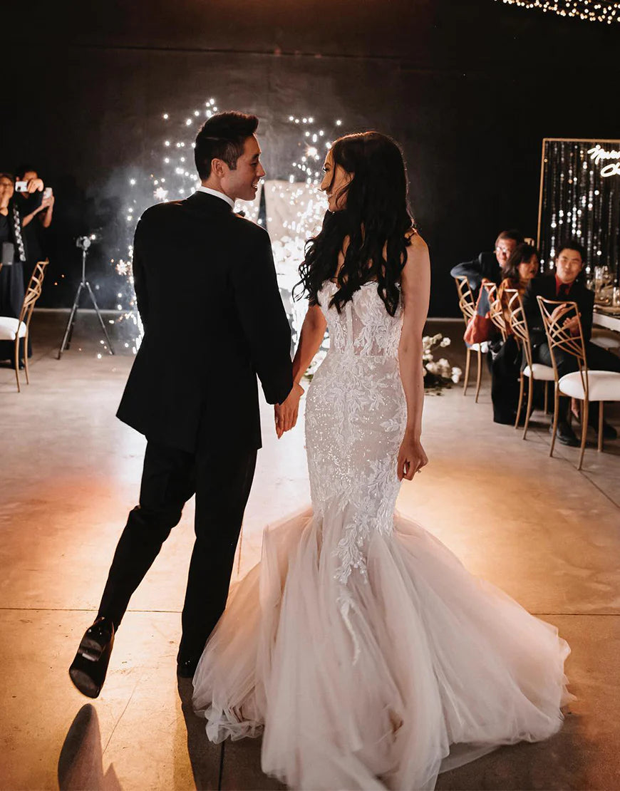 Sweetheart Mermaid Wedding Dress with Detachable Skirt