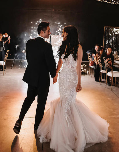 Sweetheart Mermaid Wedding Dress with Detachable Skirt