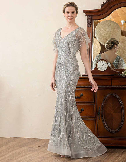 Beading Mermaid Mother of Bride Dress