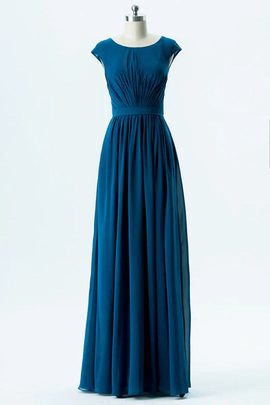 Chiffon Banded Waist Bridesmaid Dress