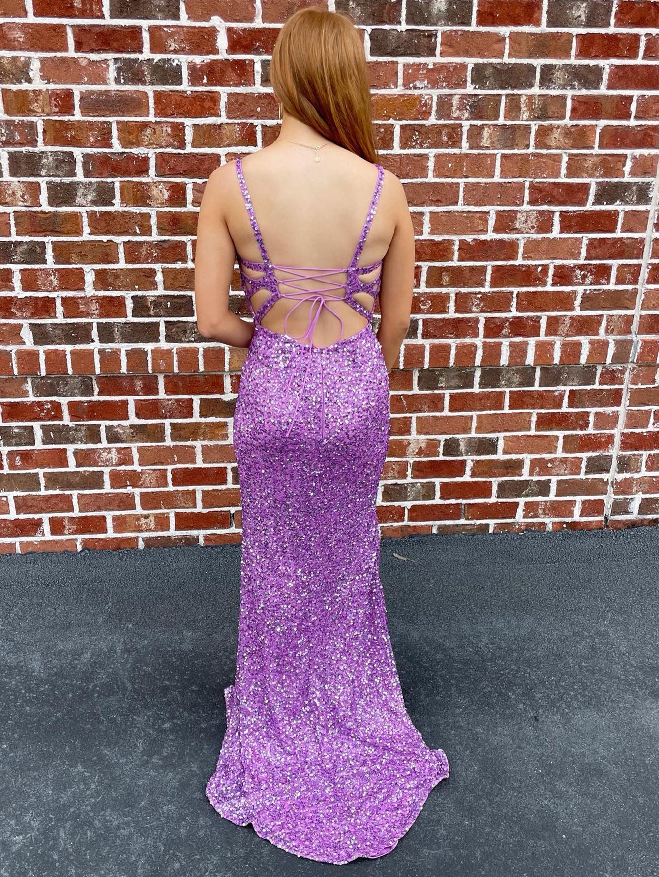Sequin Mermaid Long Prom Dress With Slit