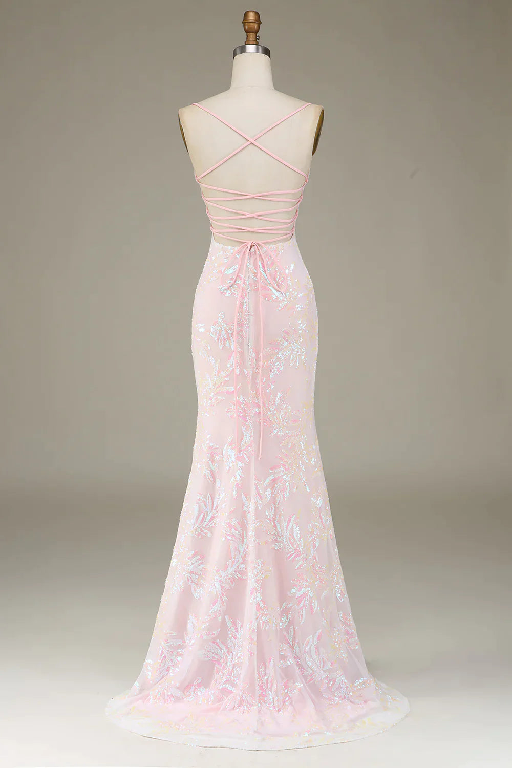 Mermaid Pink Long Prom Dress with Appliques With Slit