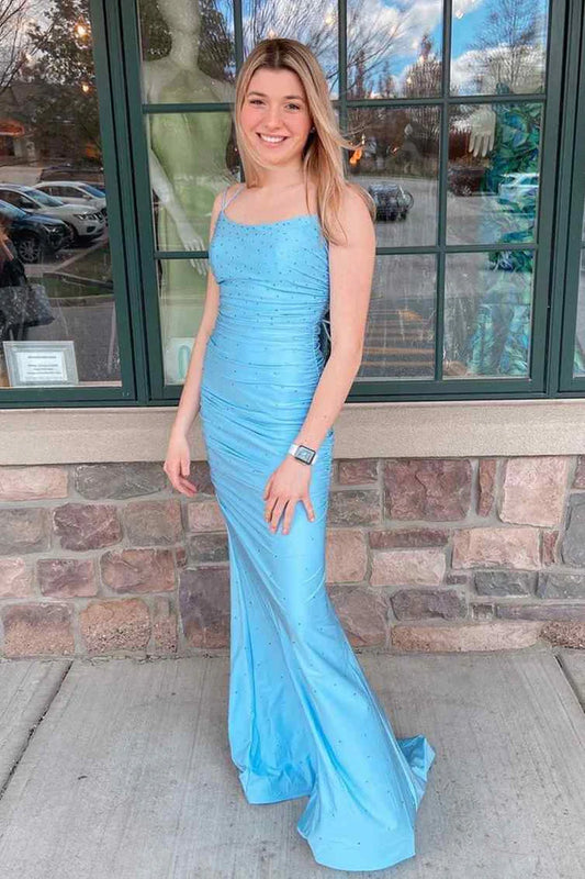 Mermaid  Long Formal Dress with Spaghetti Straps