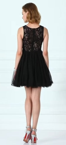 A-Line/Princess Jewel Sleeveless Lace Net Short/Mini Cocktail Dresses