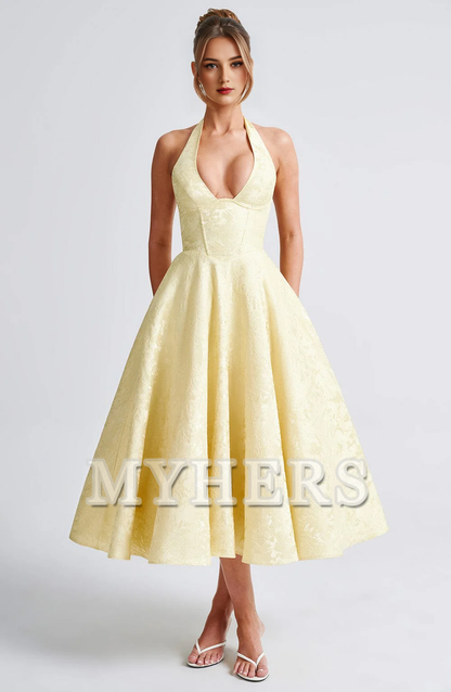 A Line Plunge Neckline Backless Sexy Dresses High Quality Dresses Bridesmaid Dresses Wedding Guests Dresses