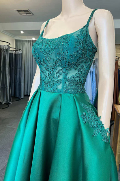 Scoop Neck A-Line Prom Dress with Pockets