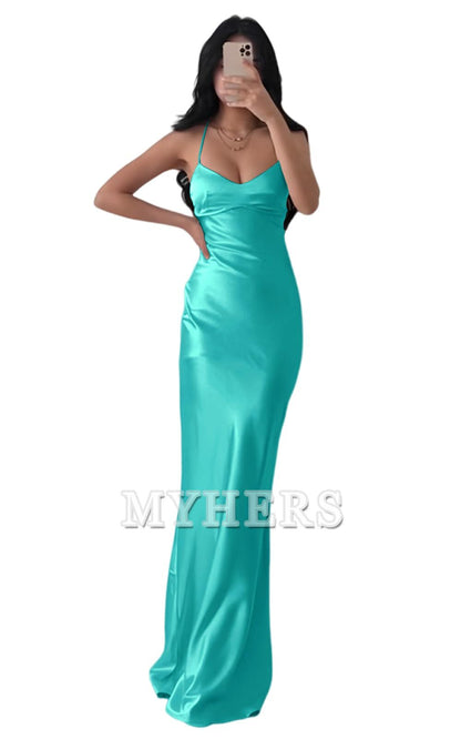 Exquisite Spaghetti Strap Backless Long Charming Bridesmaid Dresses Wedding Guests Dresses