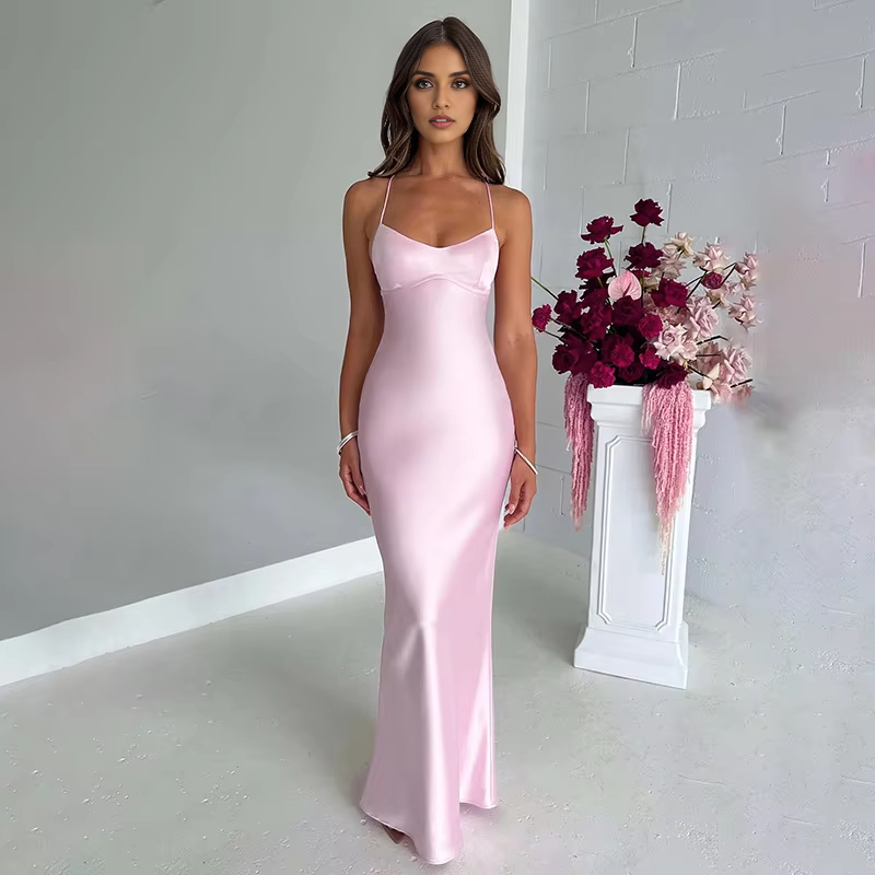 Spaghetti Straps Backless Sexy Dress Beauty Elegant Party Tight Long Dress Sexy Charming Evening Dress Formal Women's Dresses