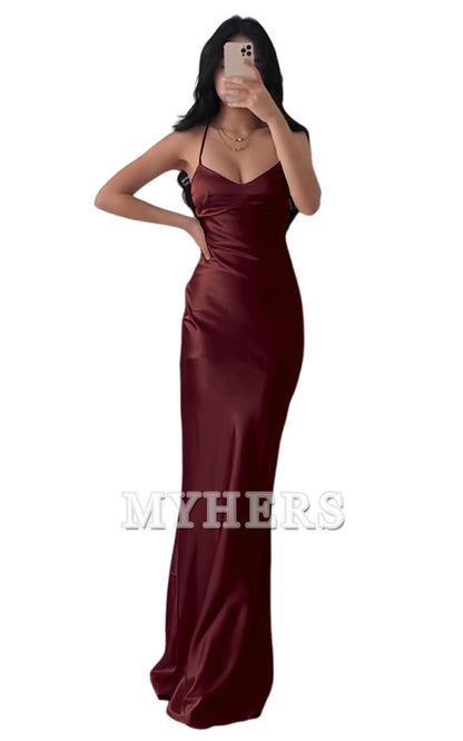 Exquisite Spaghetti Strap Backless Long Charming Bridesmaid Dresses Wedding Guests Dresses
