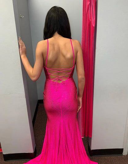Mermaid Spaghetti Strap Prom Dress