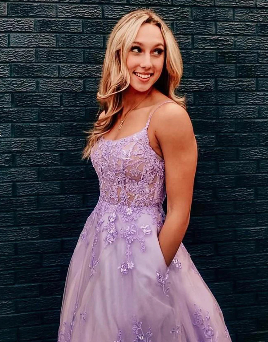 Tulle Prom Dress with Appliques