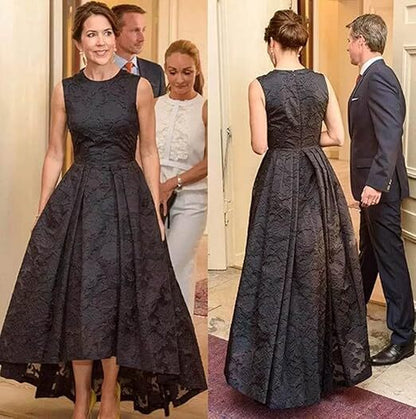 My Hers High Quality Mother of Bride Groom Dresses Elegant Lace High Low Evening Occasion Dresses A Line Sleeveless Jewel Neck Party Gowns Wedding Guests Dresses