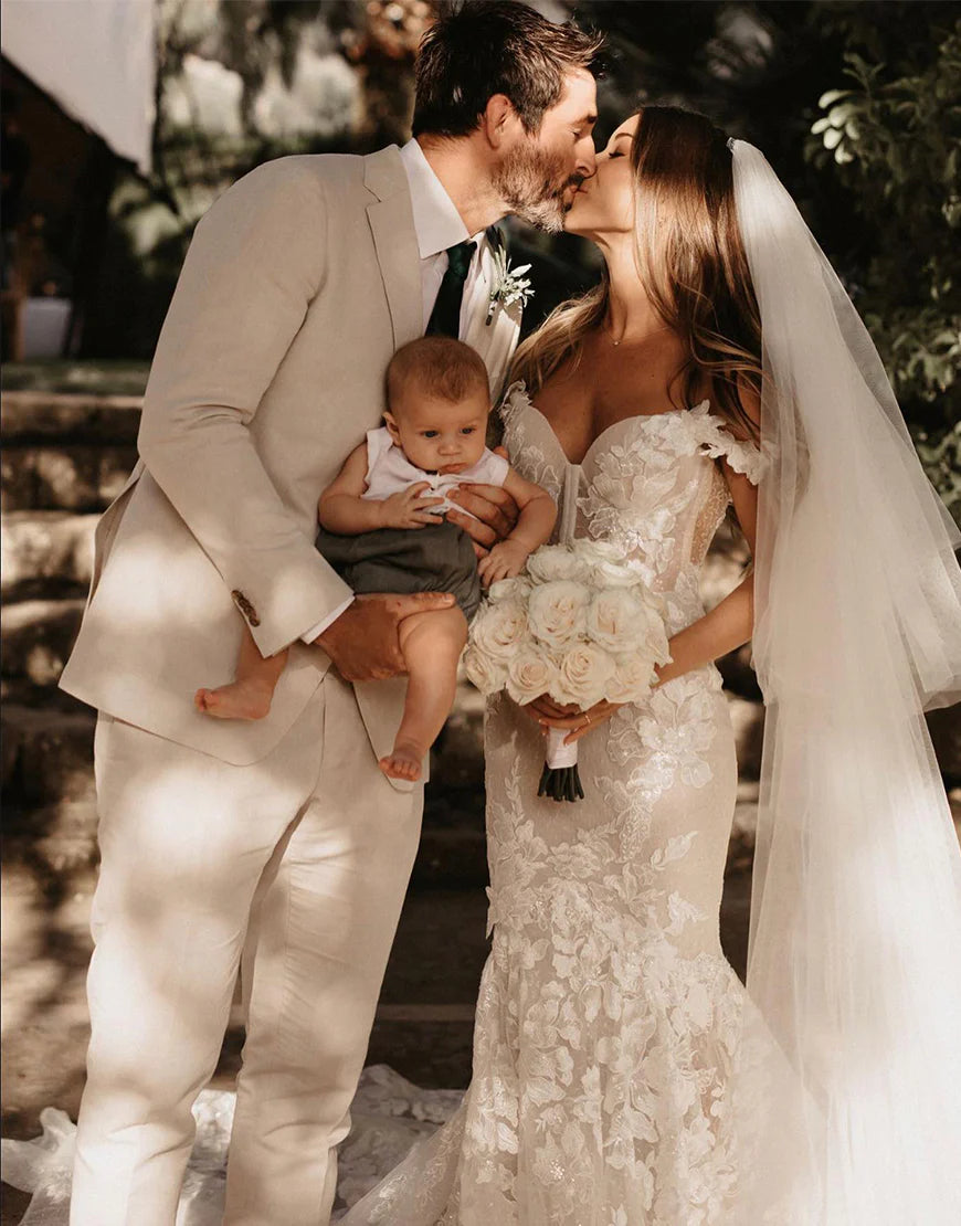 Mermaid Wedding Dress with 3D Appliques