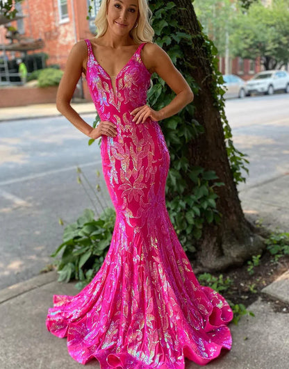 Unique Mermaid Orange Prom Dress