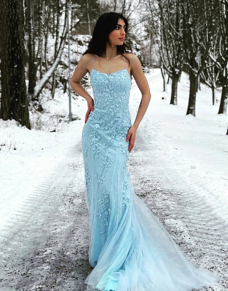 Mermaid Mint Green Long Backless Tight Prom Dress