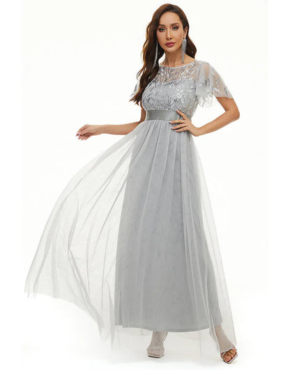 Sequins Tulle Mother of Bride Dress