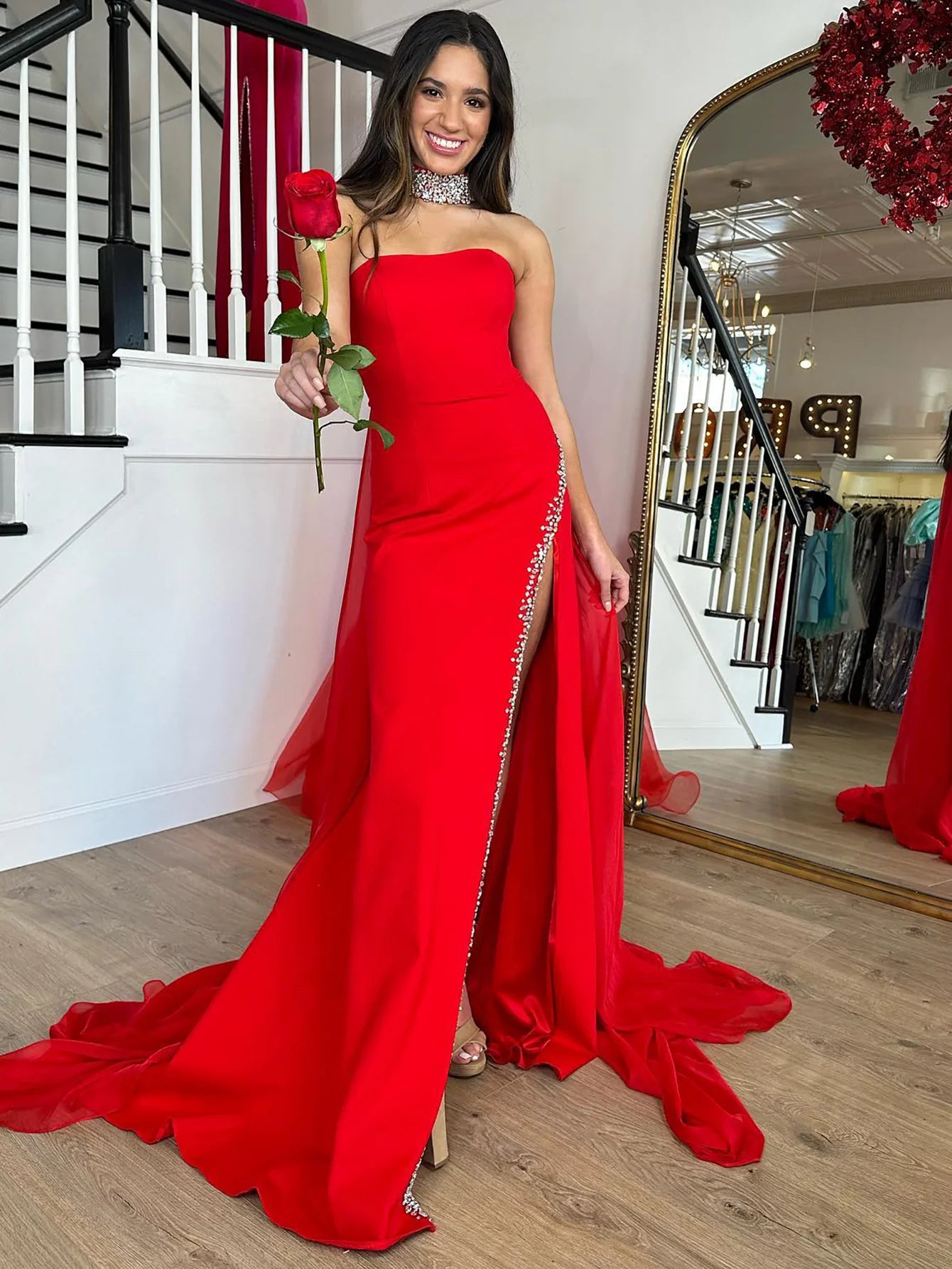 Strapless Mermaid Long Prom Dress