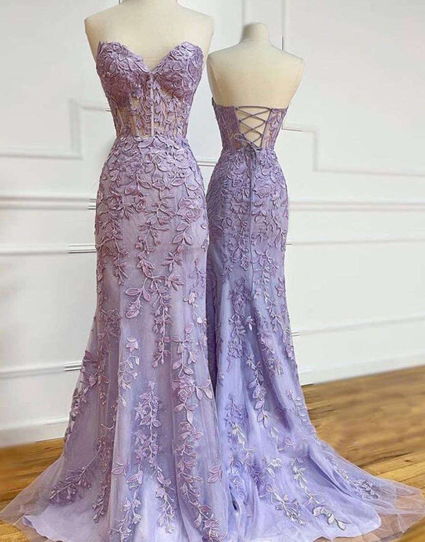 Appliques Long Prom Dress