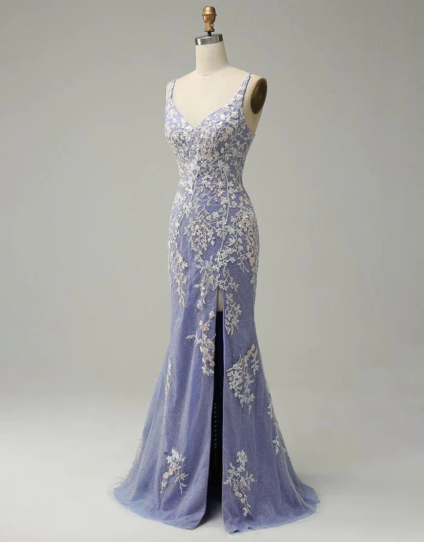 Mermaid Lace Long Prom Dress with Slit