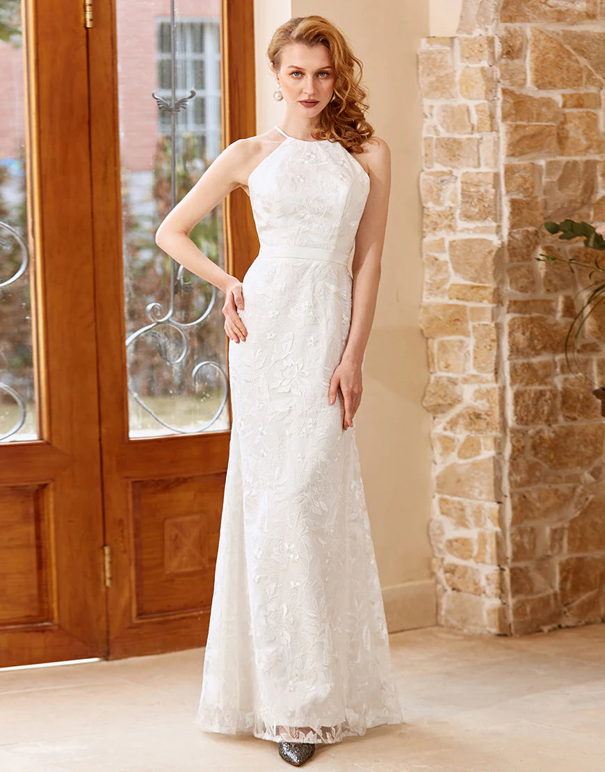 Mermaid Floor Length Sheath Wedding Dress