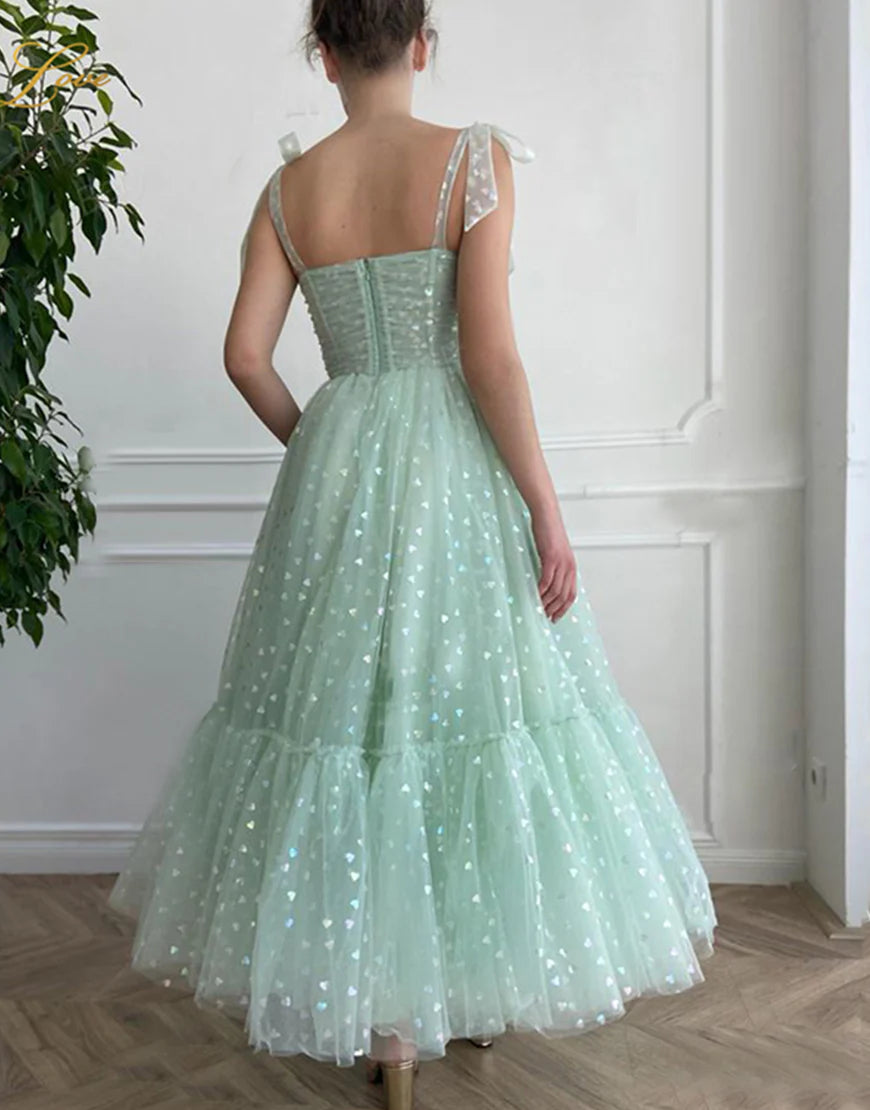 Light Green Tulle Sweetheart Homecoming Dress