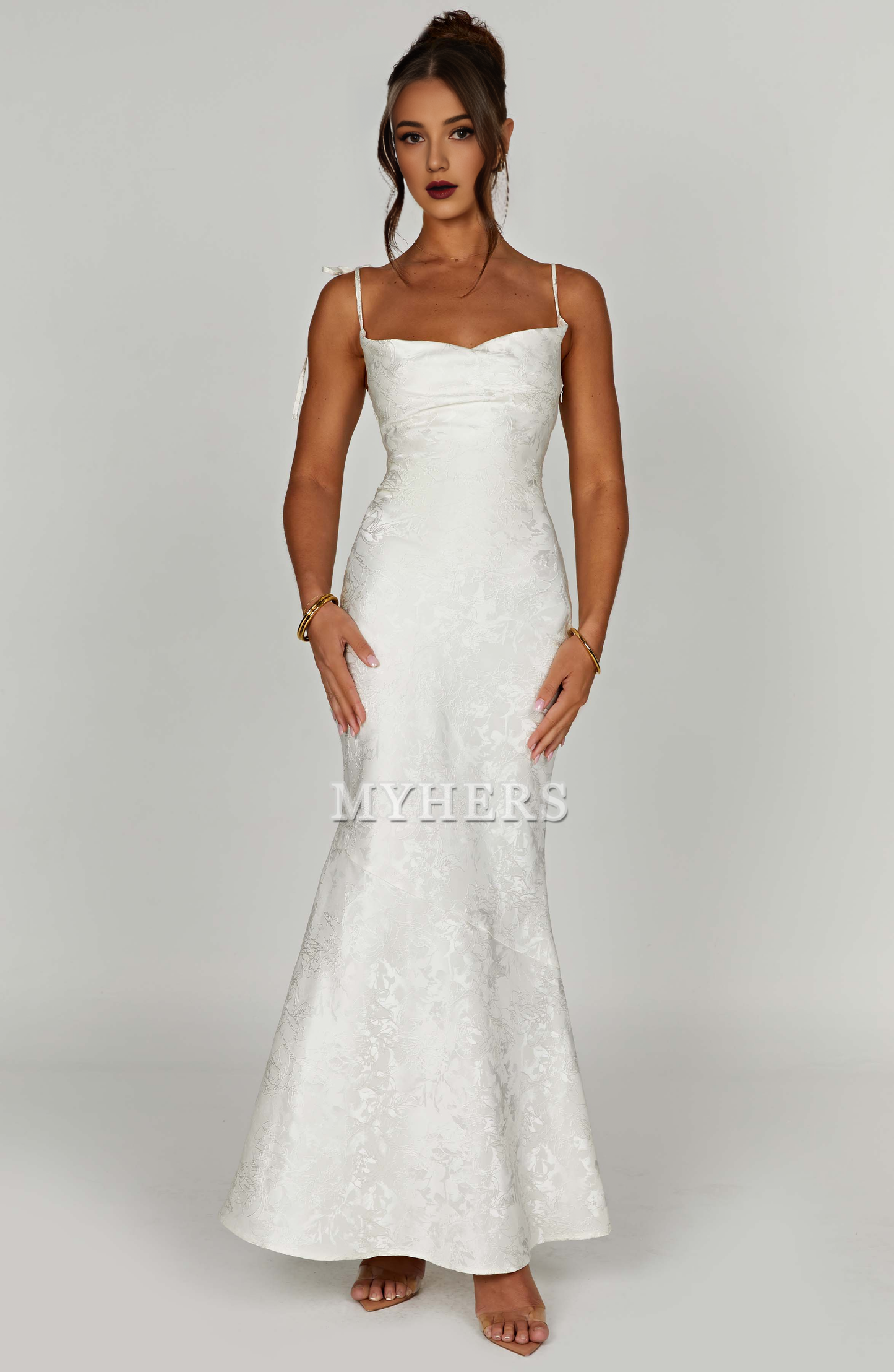 Elegant Cowl Neck Jacquard Lace up Elegant Dresses High Quality Dresses Bridesmaid Dresses Wedding Guests Dresses