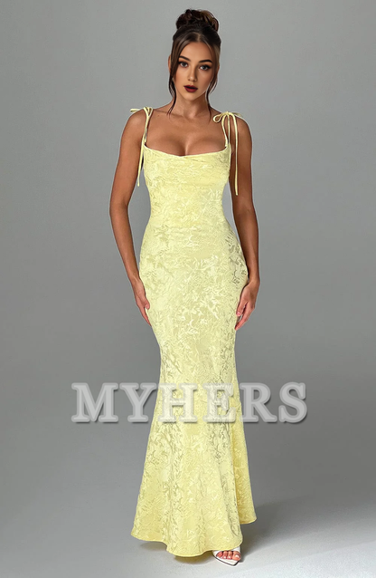 Elegant Cowl Neck Jacquard Lace up Elegant Dresses High Quality Dresses Bridesmaid Dresses Wedding Guests Dresses