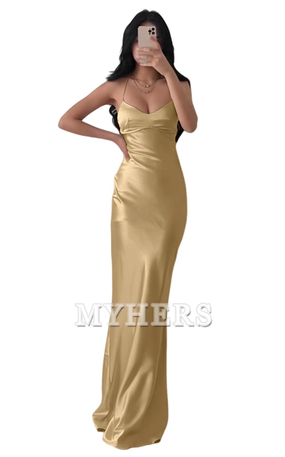 Exquisite Spaghetti Strap Backless Long Charming Bridesmaid Dresses Wedding Guests Dresses