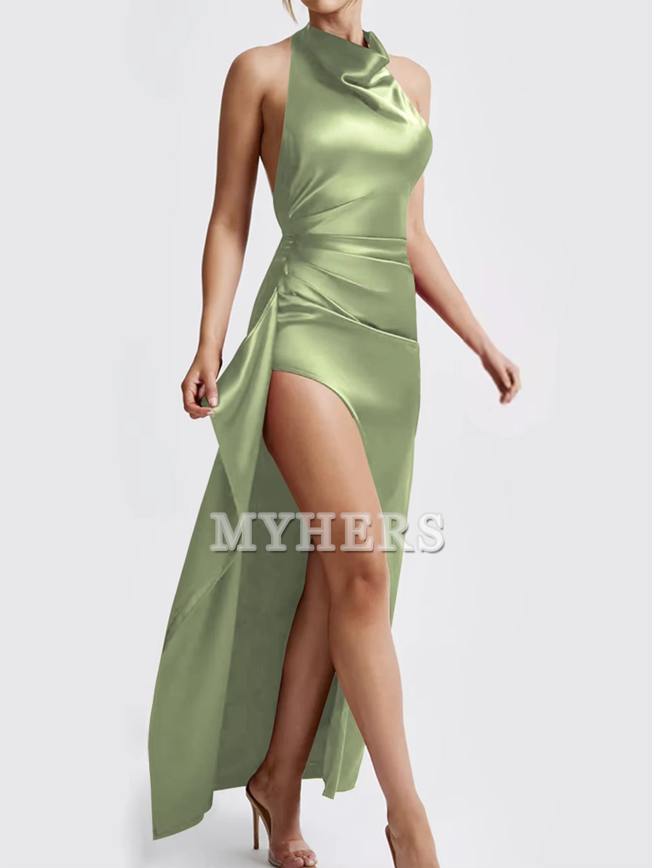 Elegant Solid Color Lace Up Backless Dress Sexy High Waist Slim Fit Gorgeous High-End Evening Dress Formal Women's Dresses