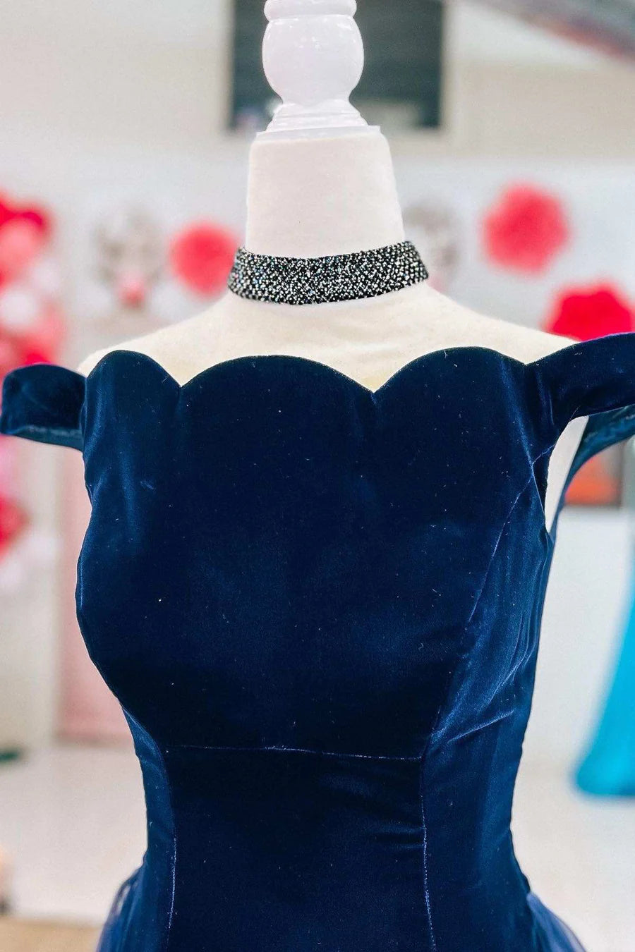 Velvet Off-the-Shoulder Mermaid Pageant Dress