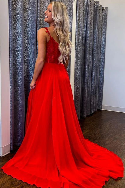 Off-the-Shoulder A-line Princess Prom Gown