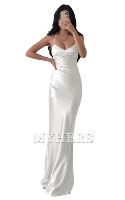 Exquisite Spaghetti Strap Backless Long Charming Bridesmaid Dresses Wedding Guests Dresses