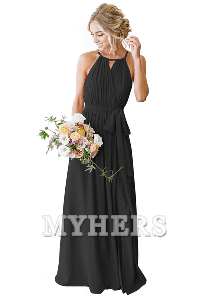 A-Line Pleated Elegant Simple Fashion Long Bridesmaid Dresses Wedding Guests Dresses