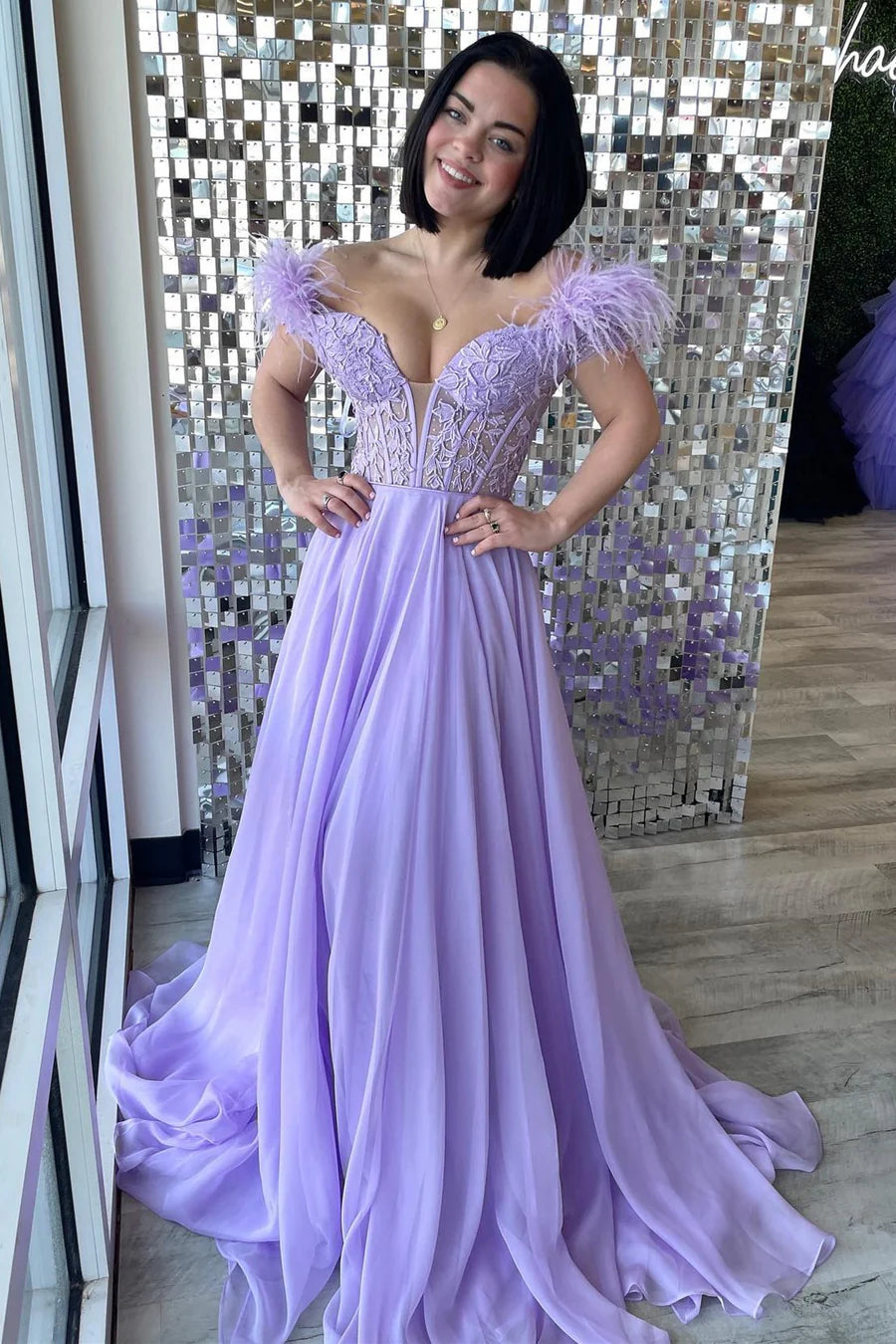 Lace Corset Tiered High-Low Prom Gown