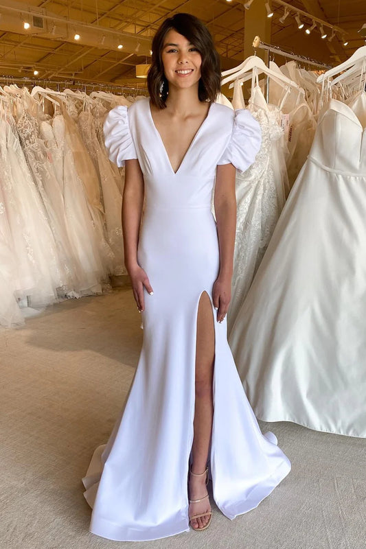 Elegant  Plunge V Cutout Back Mermaid Long Formal Dress