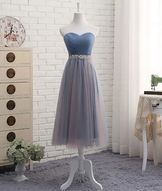 A Line Tulle Long Prom Dress With Sash  Formal Dress Evening Dress Bridesmaid Dress