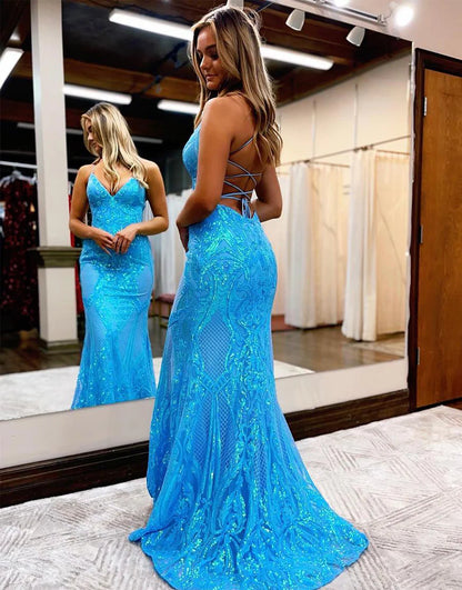 Pink Lace Mermaid Long Prom Dress