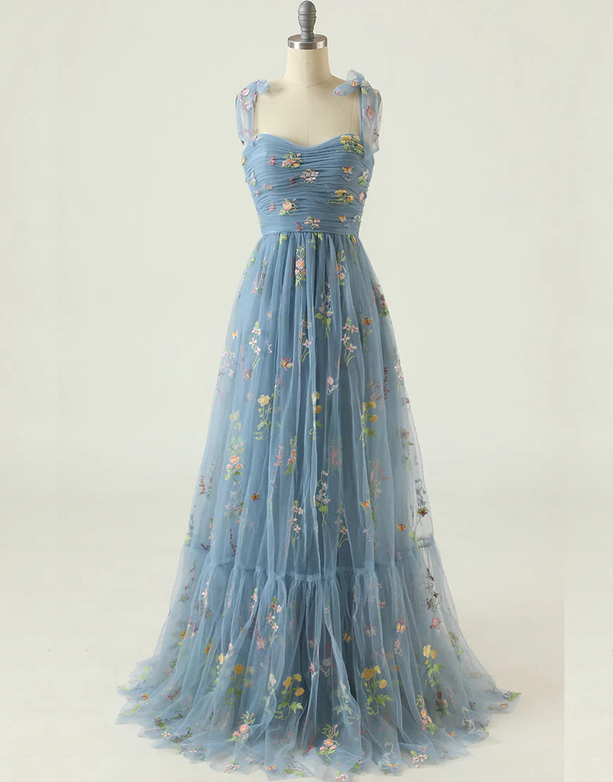 Sweetheart Embroidery Long Prom Dress