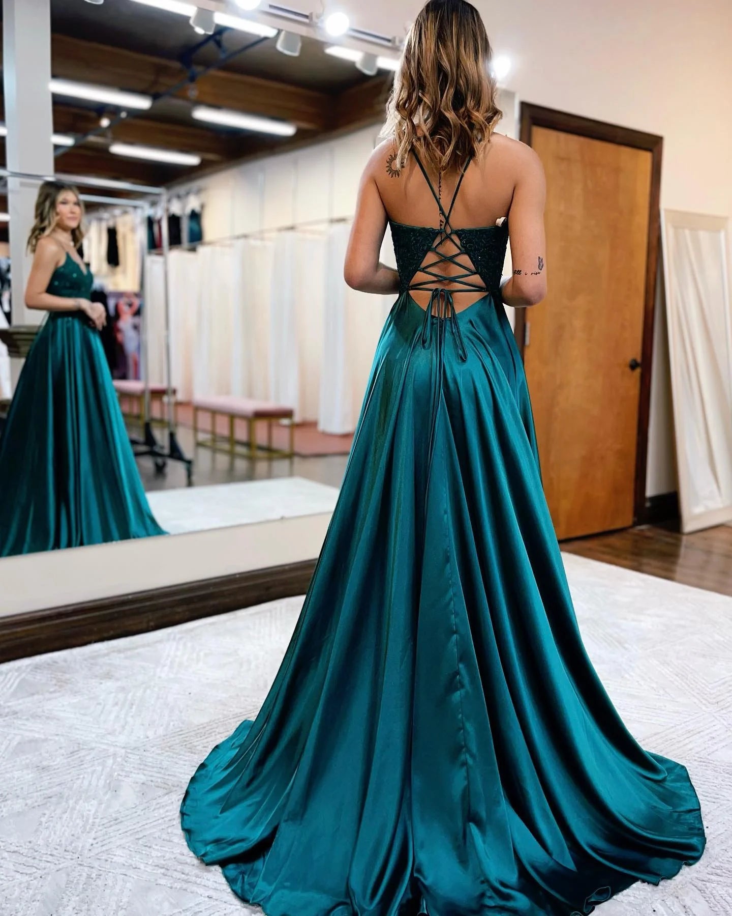 A-Line Long Prom Dress with Lace
