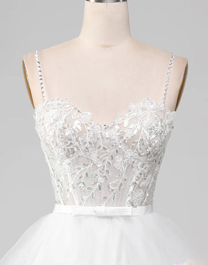 A-Line Lace Long Prom Dress with Slit