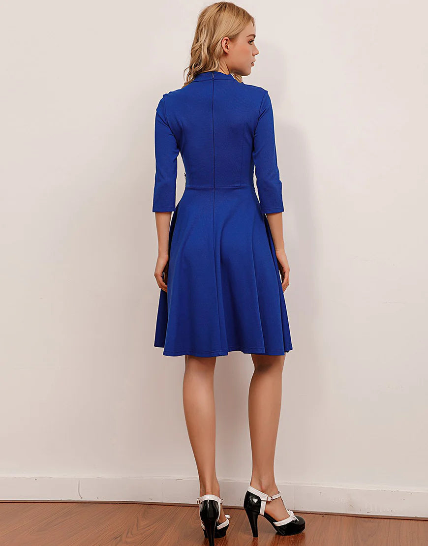 Royal Blue Short Dress with Sleeve