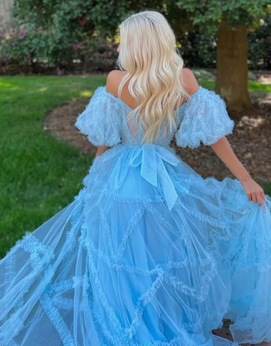 Tulle Sweetheart Cute Prom Dress with Sleeves