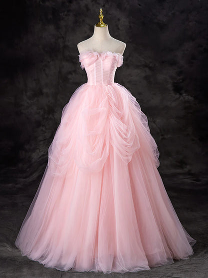 A-Line Tulle Sweet Princess Dress Long Atmosphere Elegant Long Prom Dress